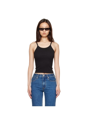 SLVRLAKE Black Fitted Rib Tank Top