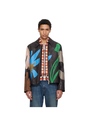 Paul Smith Multicolor Floral Soft Lamb Leather Jacket
