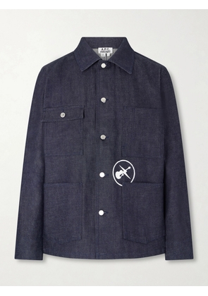A.P.C. - Fragment Printed Denim Jacket - Men - Blue - XS