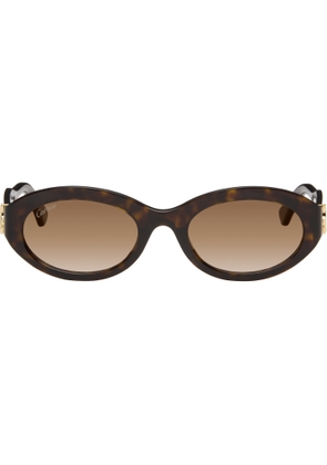 Cartier Brown Signature C Oval Acetate Sunglasses