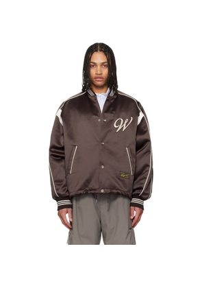 WOOYOUNGMI Brown Logo Baseball Bomber Jacket