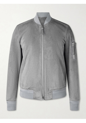 TOM FORD - Slim-Fit Suede Bomber Jacket - Men - Gray - IT 48
