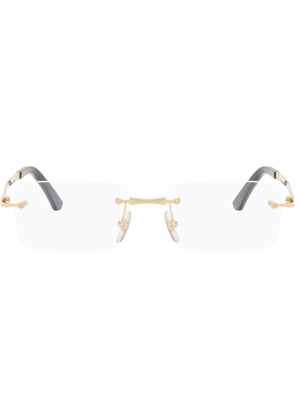 Cartier Gold 'Santos de Cartier' Rectangular Titanium Glasses