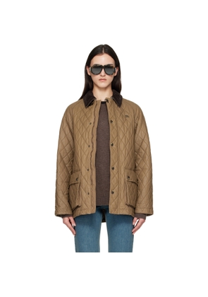 Burberry Beige Quilted Coated Cotton Barn Jacket