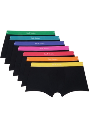 Paul Smith Seven-Pack Black Organic-Cotton Boxer Briefs