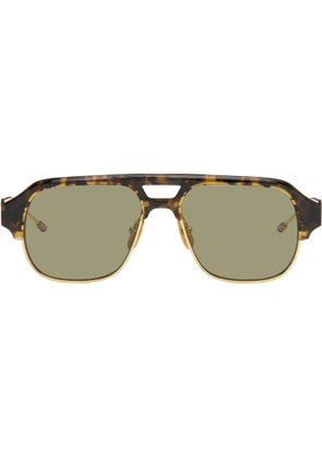Thom Browne Brown Acetate & Titanium Aviator Pilot Sunglasses