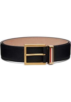 Thom Browne Black Soft Pebble Grain Metal Loop Belt