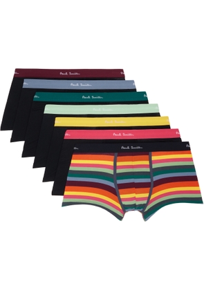 Paul Smith Seven-Pack Multicolor Organic-Cotton 'Artist Stripe' Mixed Boxer Briefs