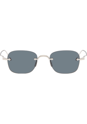 Thom Browne Silver Rectangular Rimless Sunglasses