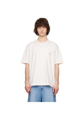 Solid Homme Pink Solid Tweed Back Logo Short Sleeve T-shirt