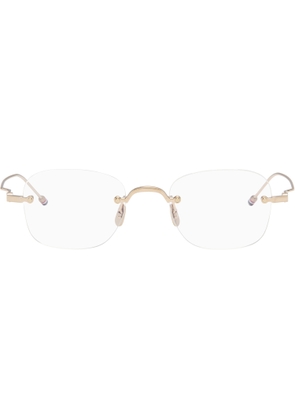 Thom Browne Gold Titanium Rectangular Rimless Glasses