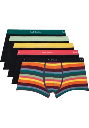 Paul Smith Five-Pack Multicolor 'Artist Stripe' Organic Boxer Briefs