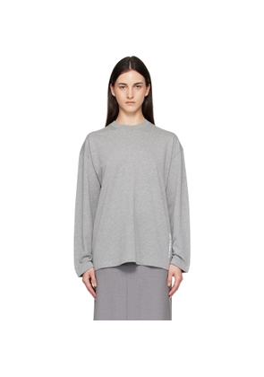 Jil Sander Gray Long Sleeve Crew Neck Boxy Fit T-shirt