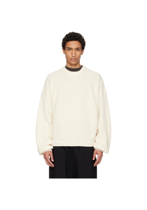 Fear of God Off-White Double Knit Linen Wool Cotton Crewneck Sweater