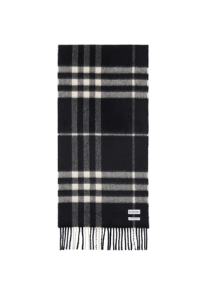 Burberry Black Check Cashmere Scarf