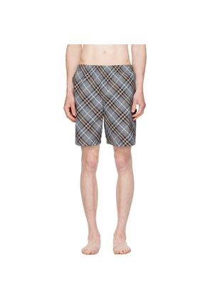 Burberry Gray Check Swim Shorts