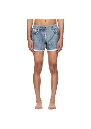 Moschino Blue Printed Nylon Swim Shorts