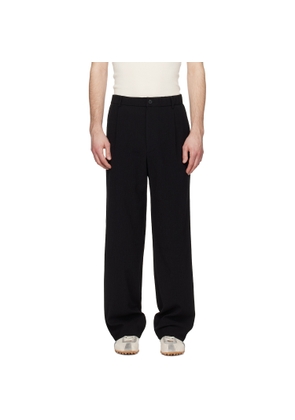 Solid Homme Black Pleated Trousers