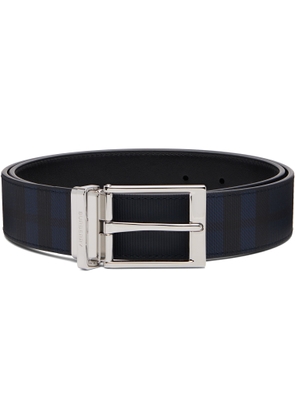 Burberry Navy Reversible Check Belt