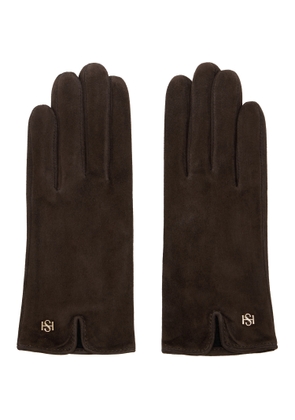 Handsome Stockholm Brown Essentials Suede Gloves