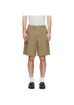 Solid Homme Khaki Linen Shorts