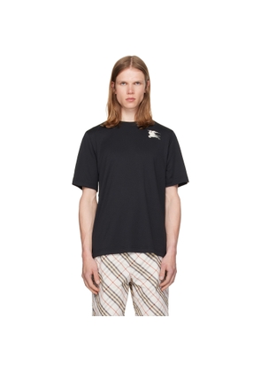 Burberry Black Check Trim Jersey T-shirt