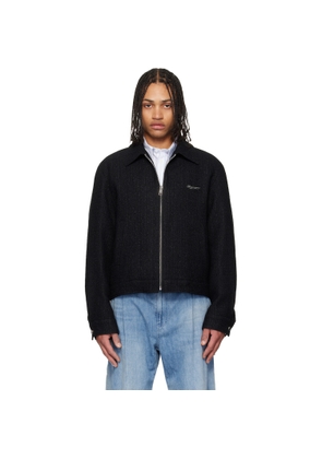 WOOYOUNGMI Black Tweed Zip-Up Jacket