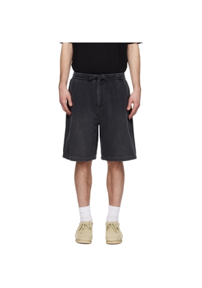 Solid Homme Gray Drawstring Denim Shorts