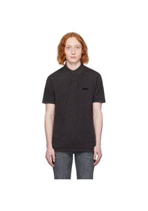 BOSS Black Flocked Polo