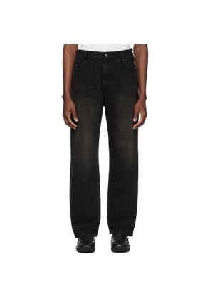 WOOYOUNGMI Black Tin Wash Straight Jeans