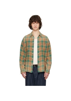 Solid Homme Blue & Yellow Bleached Linen Check Shirt