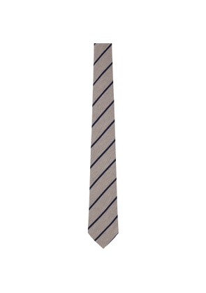 Paul Smith Gray Wool-Silk Spaced Stripe Tie