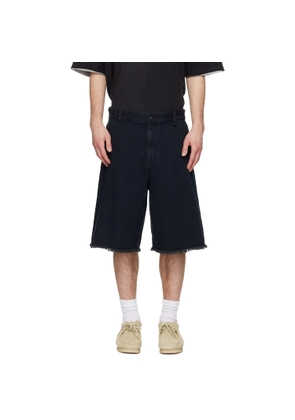 Solid Homme Black Stripe Denim Bermuda Shorts