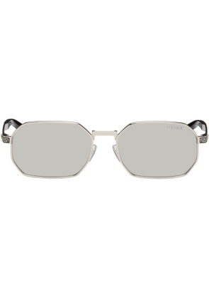 Versace Silver Greca Flow Sunglasses