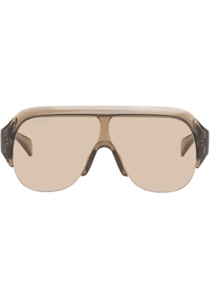 Gucci Brown Shield Sunglasses