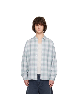 Solid Homme Green & Gray Wool Cotton Check Shirt