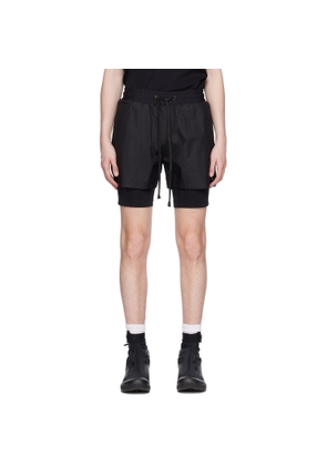 Templa Black Layered Track Shorts