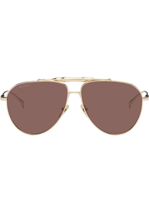 Gucci Gold Pilot Sunglasses