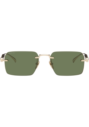 Gucci Gold Frameless Rectangular Sunglasses