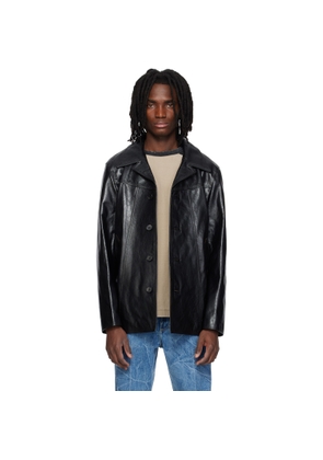 MMIC Black Boulevard Leather Coat