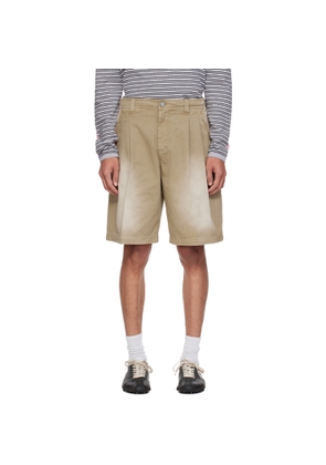 ERL Beige Pleated Chino Woven Denim Shorts