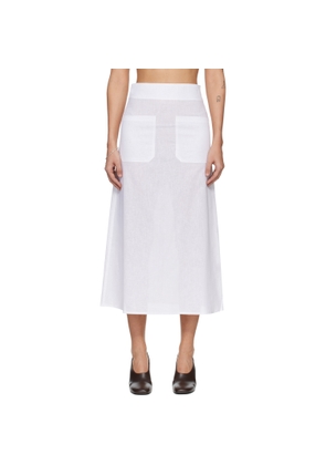 TOTEME White Tie-Waist Midi Skirt