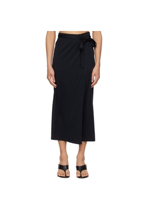 TOTEME Black Wrap Midi Skirt