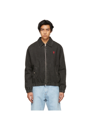 AMI Paris Black Denim Ami de Cœur Jacket