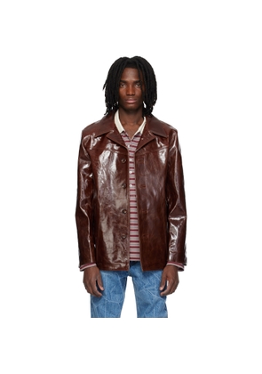 MMIC Brown Boulevard Leather Coat