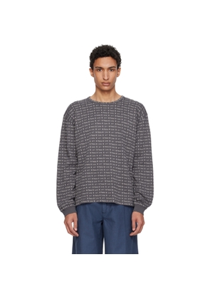 ERL Gray Jacquard Long Sleeve Knit T-shirt