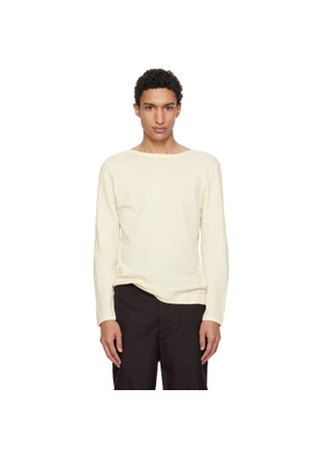Paul Smith Beige Cotton-Linen Boat Neck Long-Sleeve T-shirt