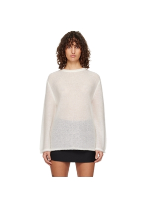 TOTEME Off-White Long Open Weave Knit Sweater