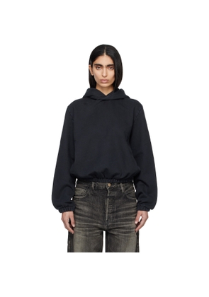 Fear of God Black Sunfaded Classic Half Raglan Fleece Hoodie