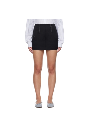 MM6 Maison Margiela Black Zip Miniskirt